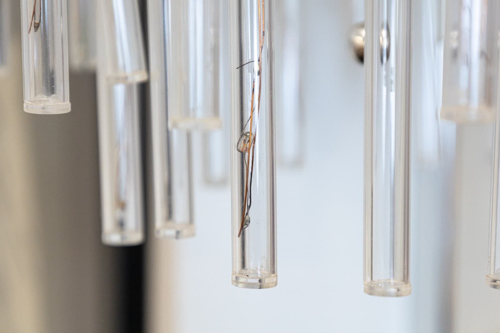 Chrome and Lucite Rod Contemporary Modern Waterfall Chandelier Light Fixture - Thumbnail 5