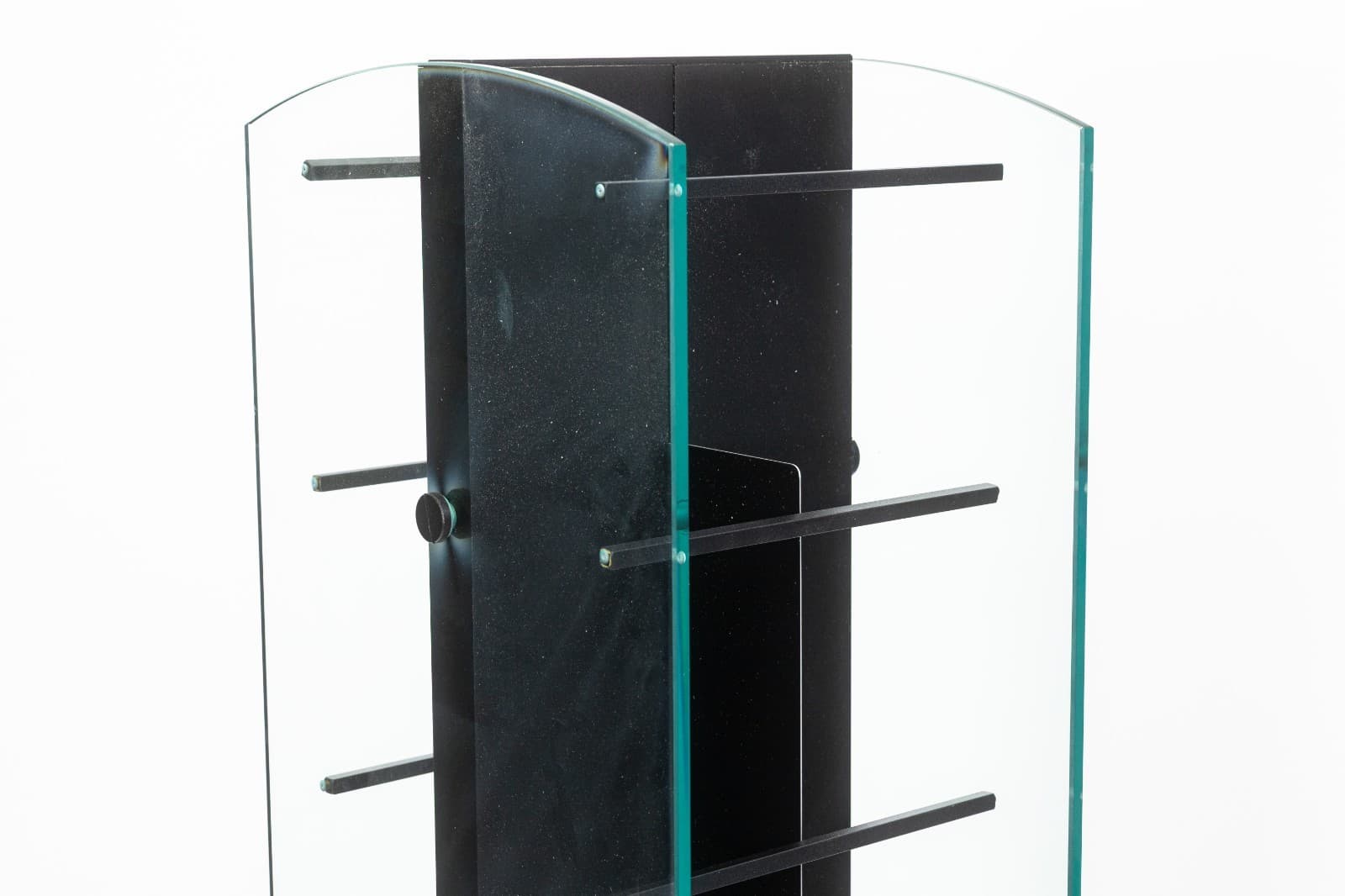 Contemporary Modern Italian Rotating Metal and Glass CD/DVD Display Rack - Thumbnail 3