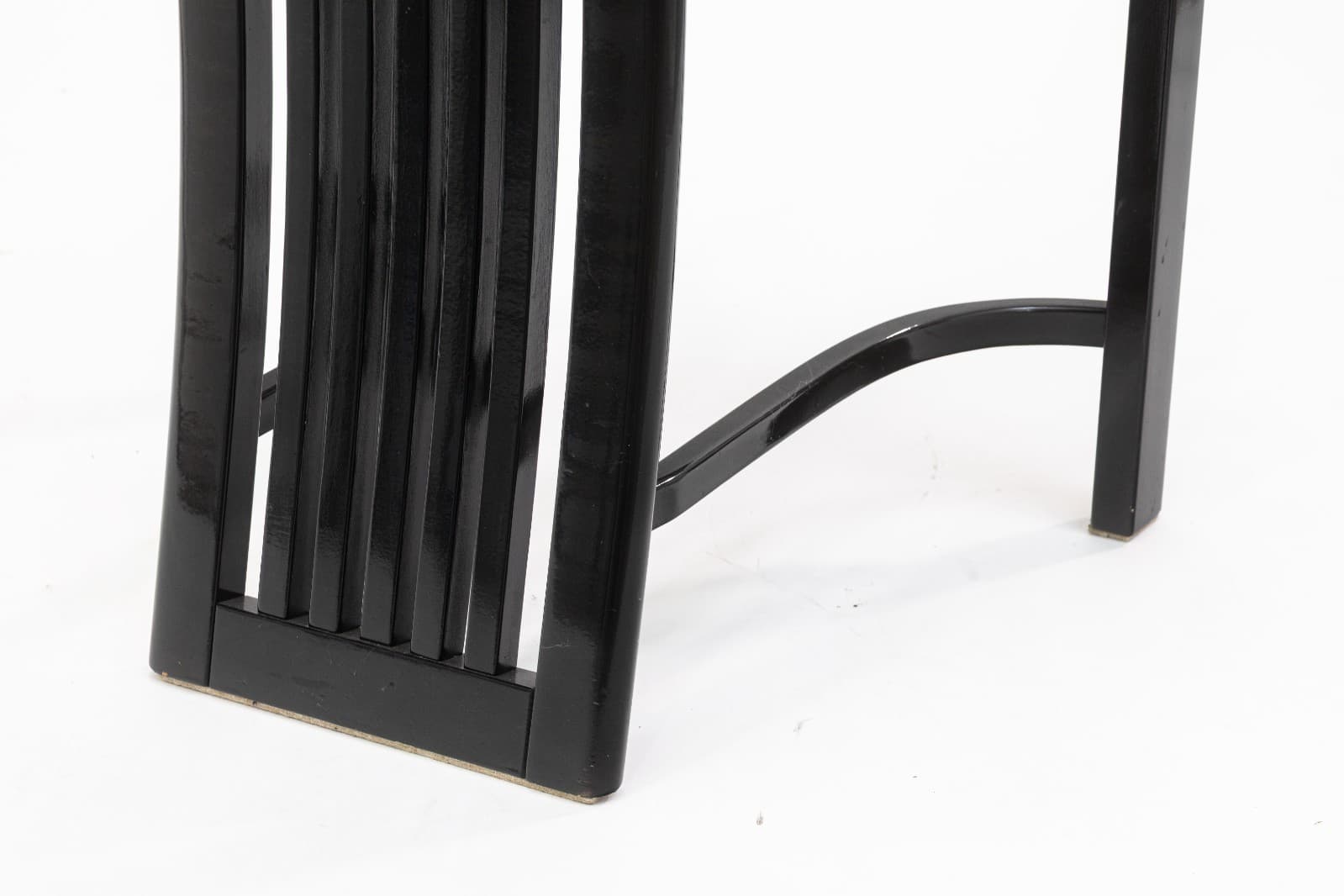 Set of 8 Liberty Postmodern Black Lacquered High Dining Chairs with Knoll Fabric - Thumbnail 10