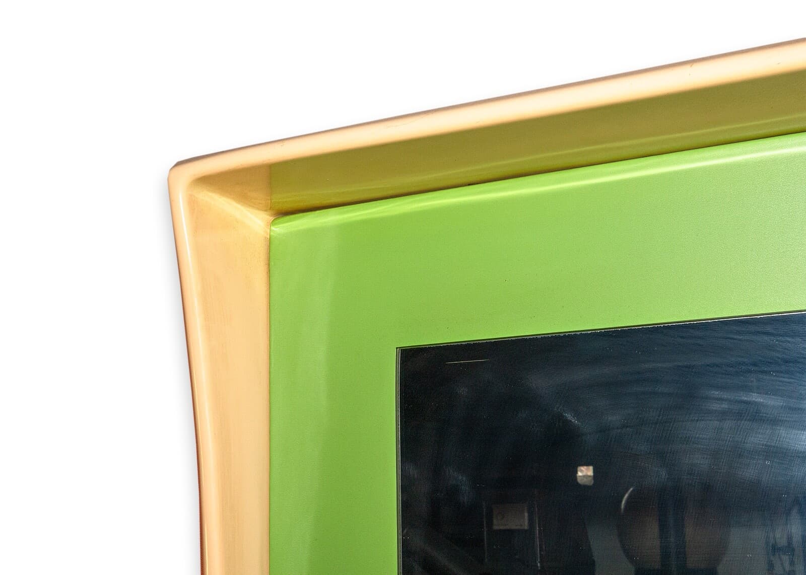 Set of 8 Vintage Retro Space Age Hair Salon Mirror Units in Lime Green & Taupe - Thumbnail 5