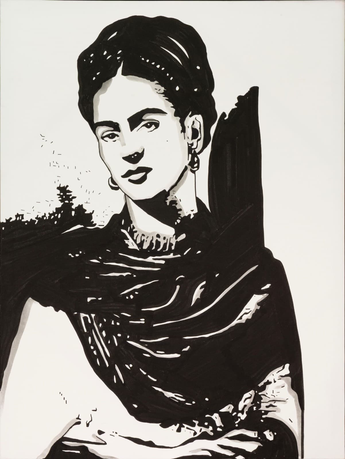 Marlo Broughton (MARLOBRO), Frida 2020 Signed Acrylic Painting on Canvas Framed - Thumbnail 2
