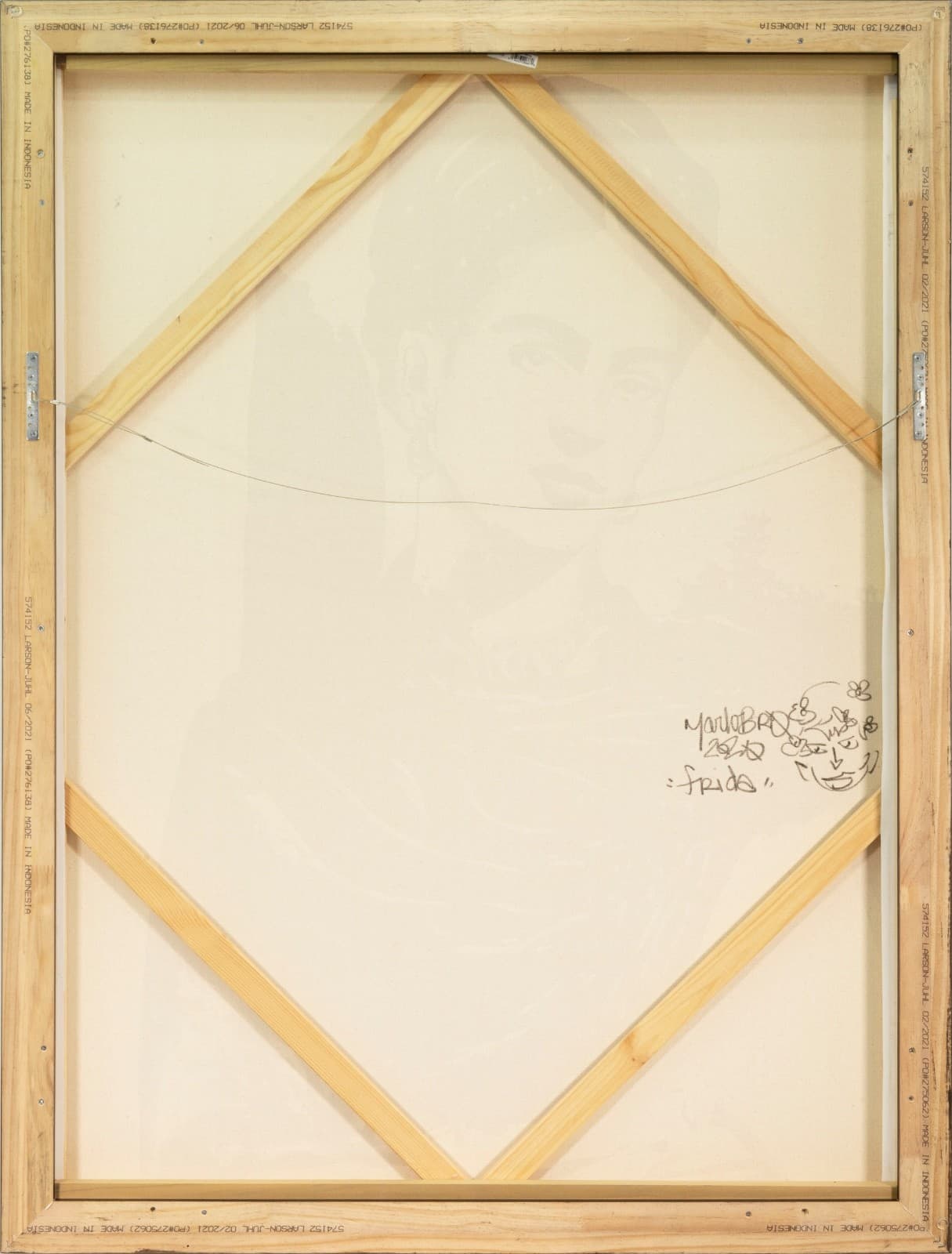 Marlo Broughton (MARLOBRO), Frida 2020 Signed Acrylic Painting on Canvas Framed - Thumbnail 7