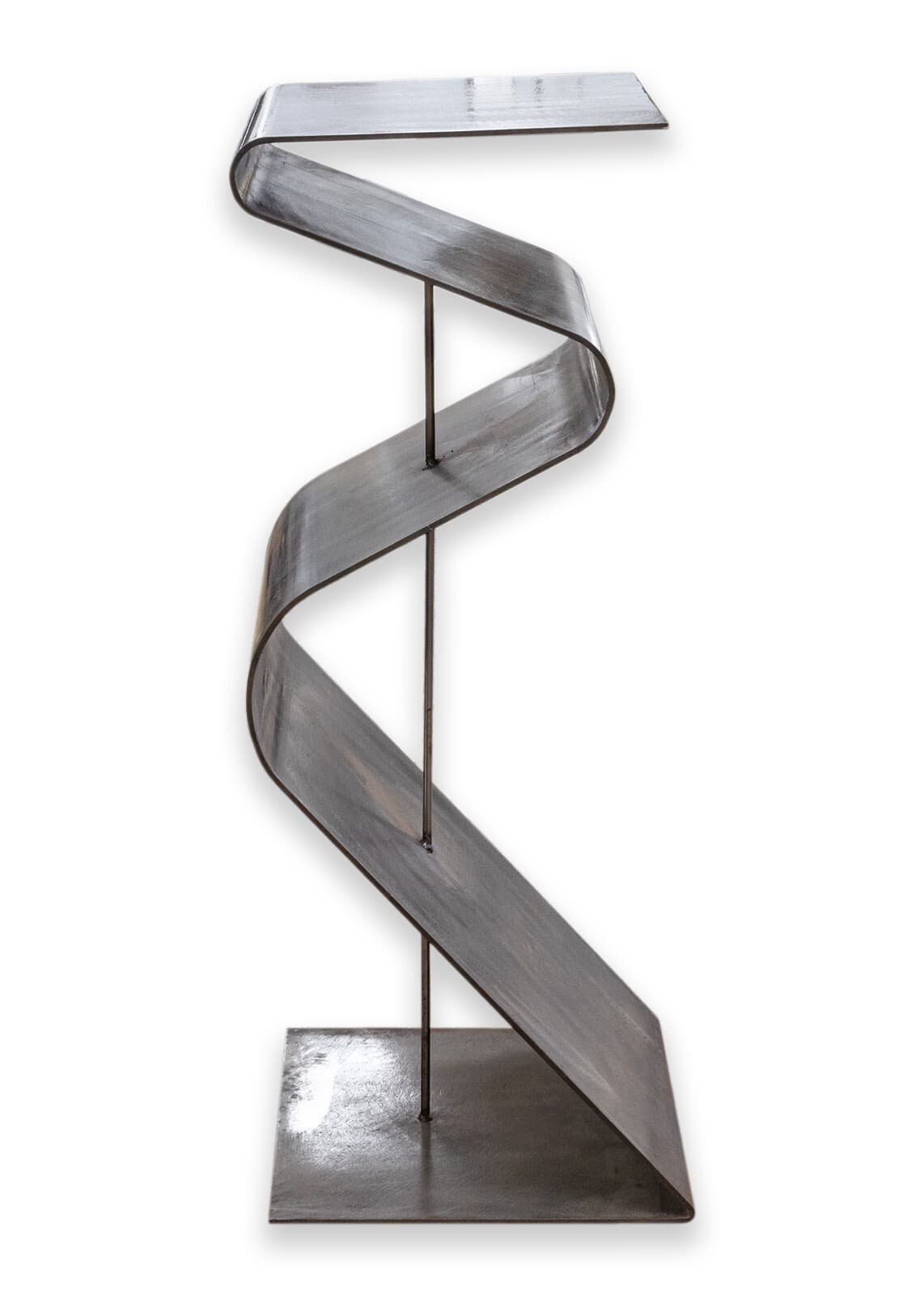 Postmodern Metal Steel Curved Sculptural Pedestal Display Base 1970s - Thumbnail 2