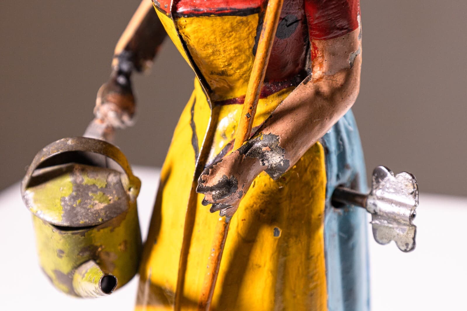 Guntermann Lady with a Watering Can Antique Windup Tin Toy Collectibles Germany - Thumbnail 3