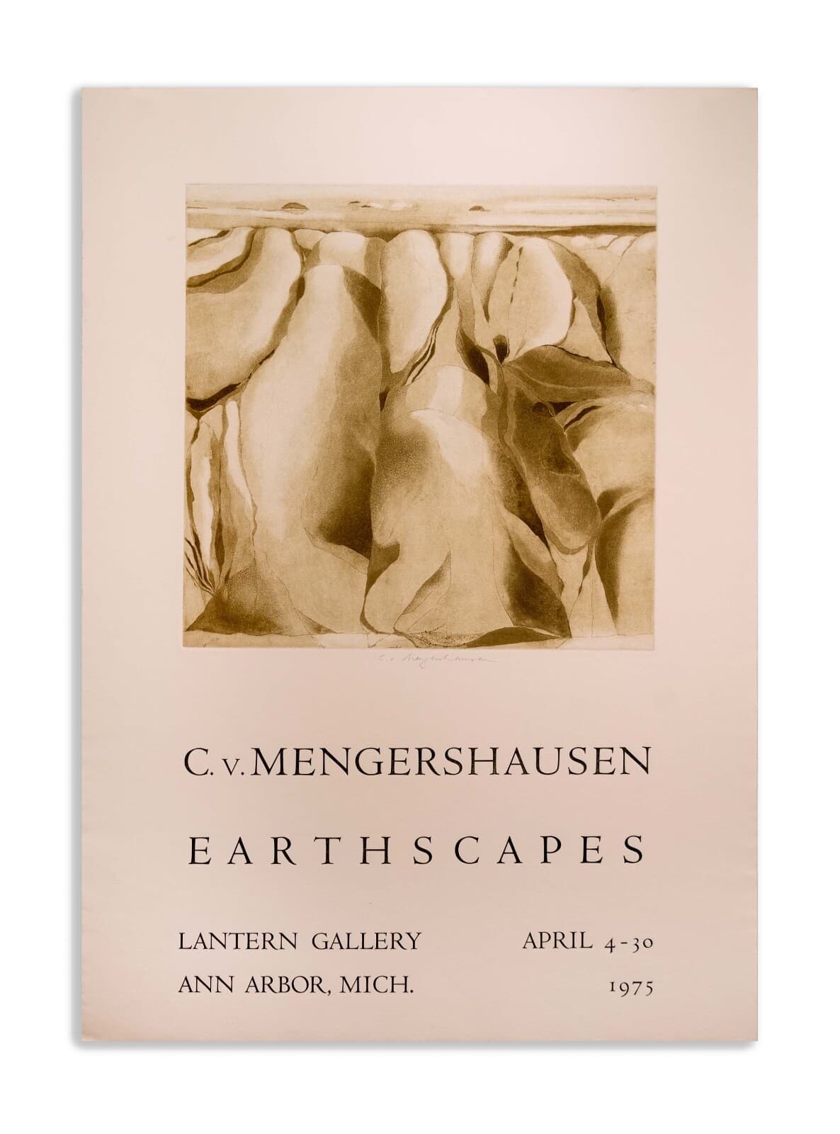 C. v. Mengershausen Earthscapes Lantern Gallery Signed Lithographic Poster - Thumbnail 2
