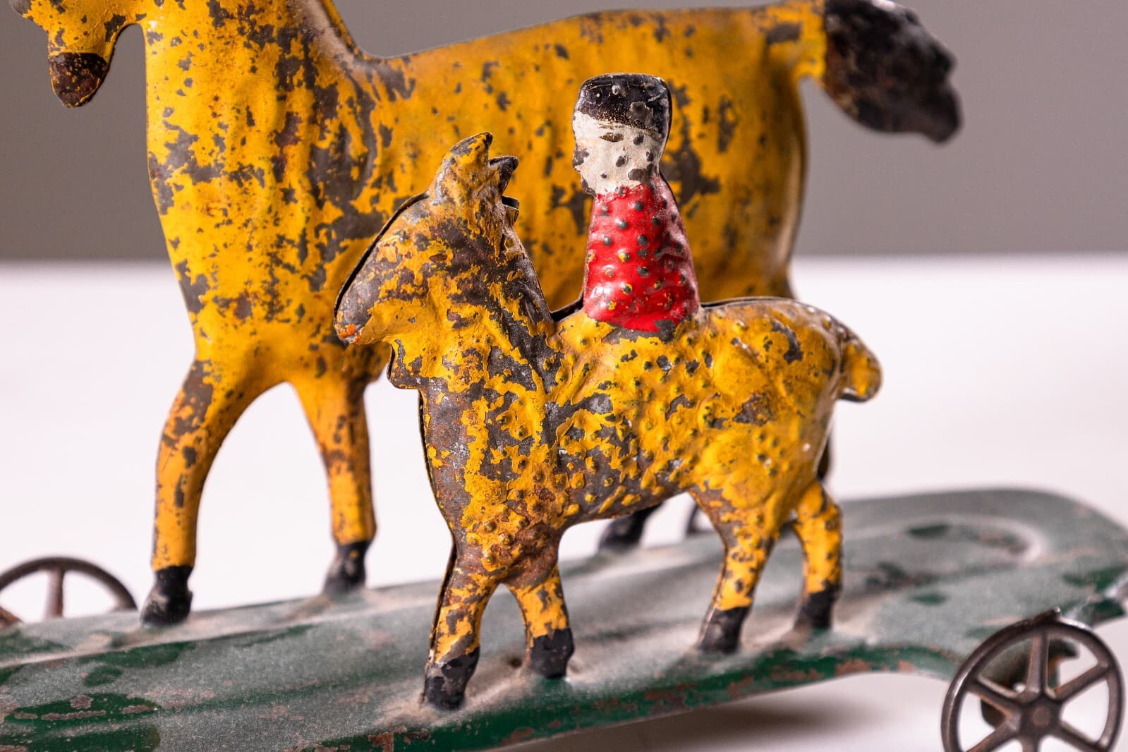 James Fallows & Sons Goat Horse on Platform Antique Tin Toy Collectables Philade - Thumbnail 3