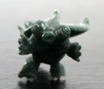 Small Nephite Jade Stone Koi Fish Table Sculpture Green Aquatic - Thumbnail 3