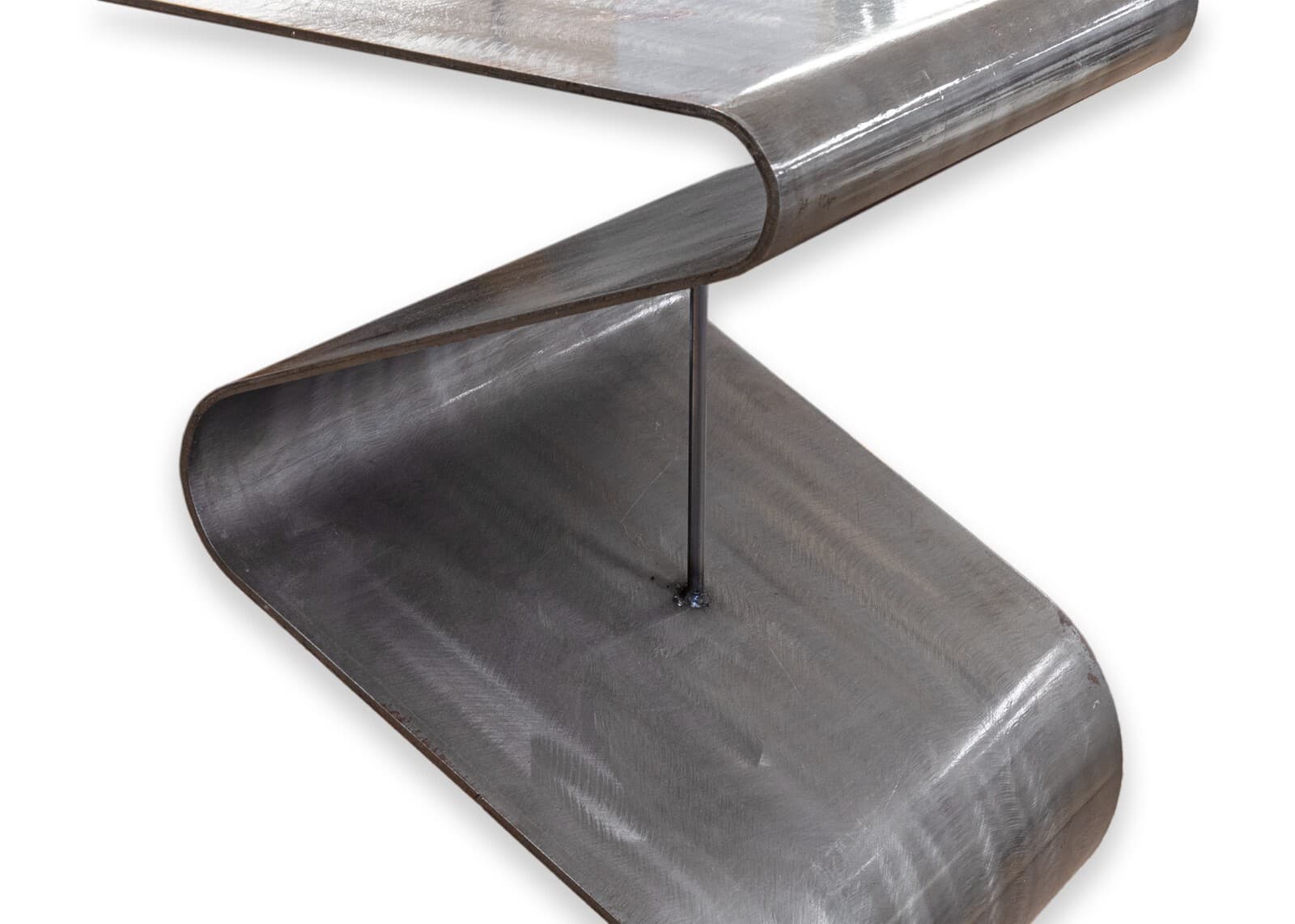 Postmodern Metal Steel Curved Sculptural Pedestal Display Base 1970s - Thumbnail 7
