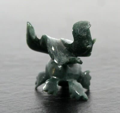 Small Nephite Jade Stone Koi Fish Table Sculpture Green Aquatic - Thumbnail 5