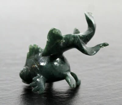 Small Nephite Jade Stone Koi Fish Table Sculpture Green Aquatic - Thumbnail 6