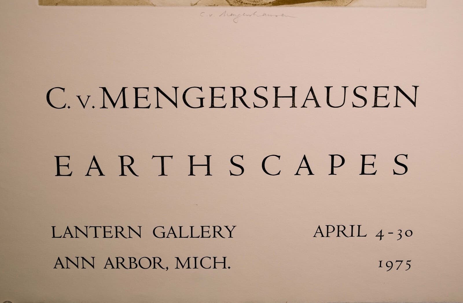 C. v. Mengershausen Earthscapes Lantern Gallery Signed Lithographic Poster - Thumbnail 7