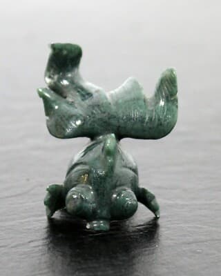 Small Nephite Jade Stone Koi Fish Table Sculpture Green Aquatic - Thumbnail 2