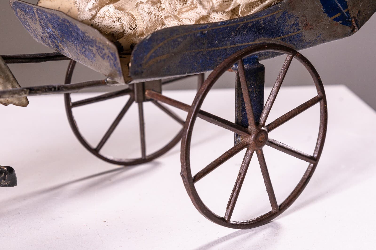 James Fallows & Sons Horse Carriage with Doll Antique Tin Toy Collectables Phila - Thumbnail 4
