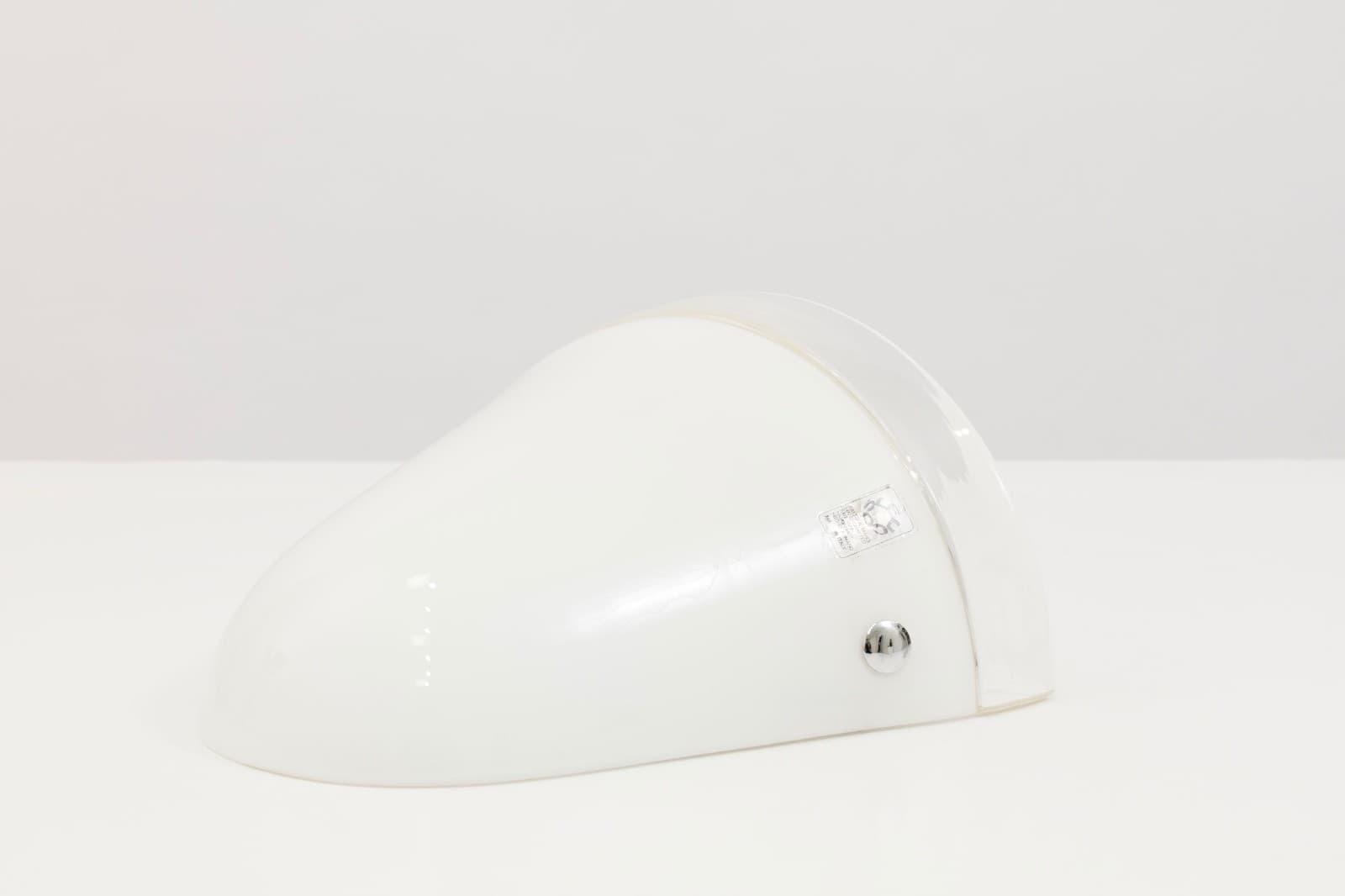 Pair Of Handcrafted Leucos Italian Milky White 1960s Sconces - Thumbnail 4