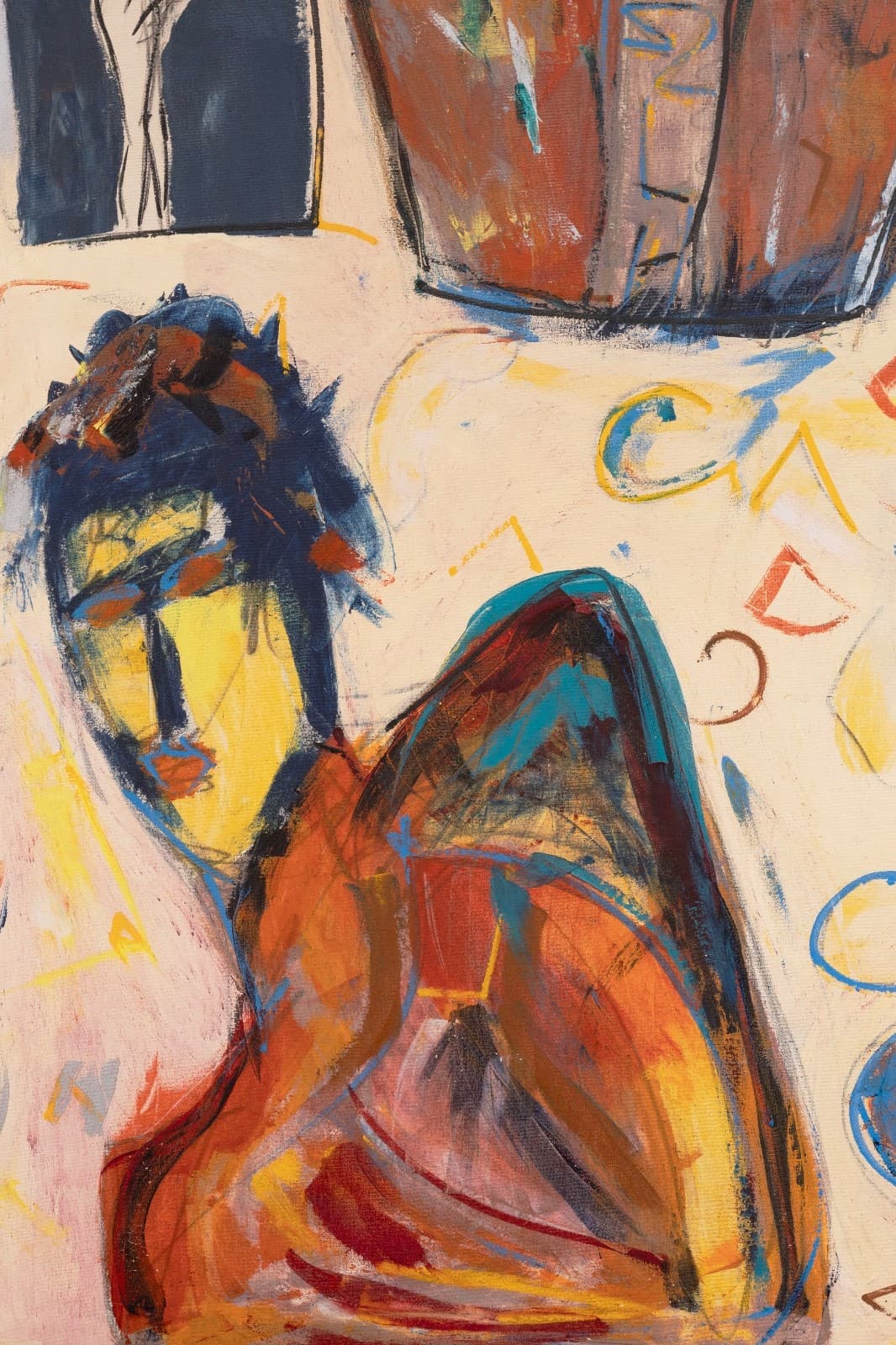 Hermann Lederle Canopic 1985 Signed Oil Painting Figurative Abstract Painting - Thumbnail 3