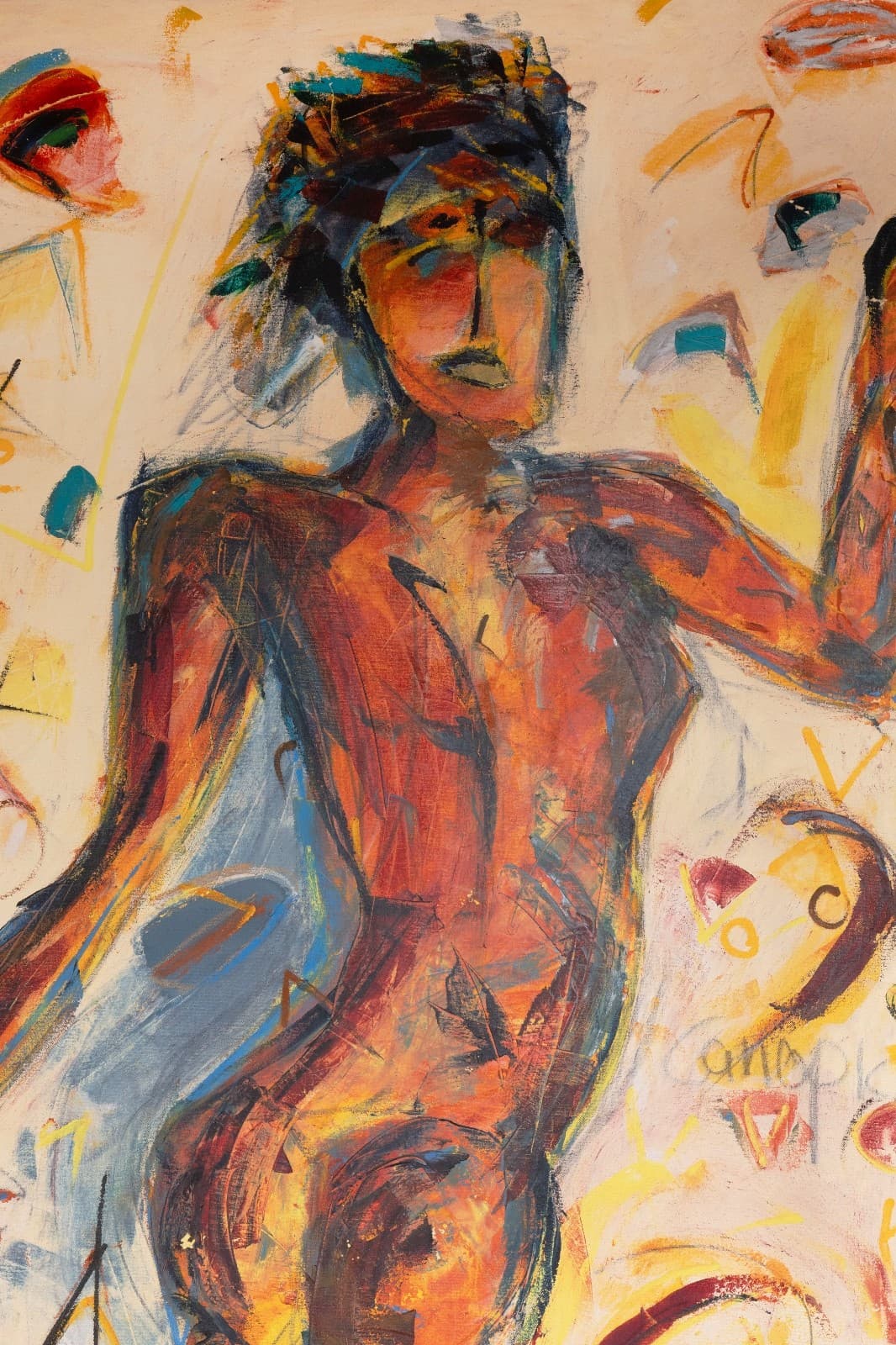 Hermann Lederle Canopic 1985 Signed Oil Painting Figurative Abstract Painting - Thumbnail 5
