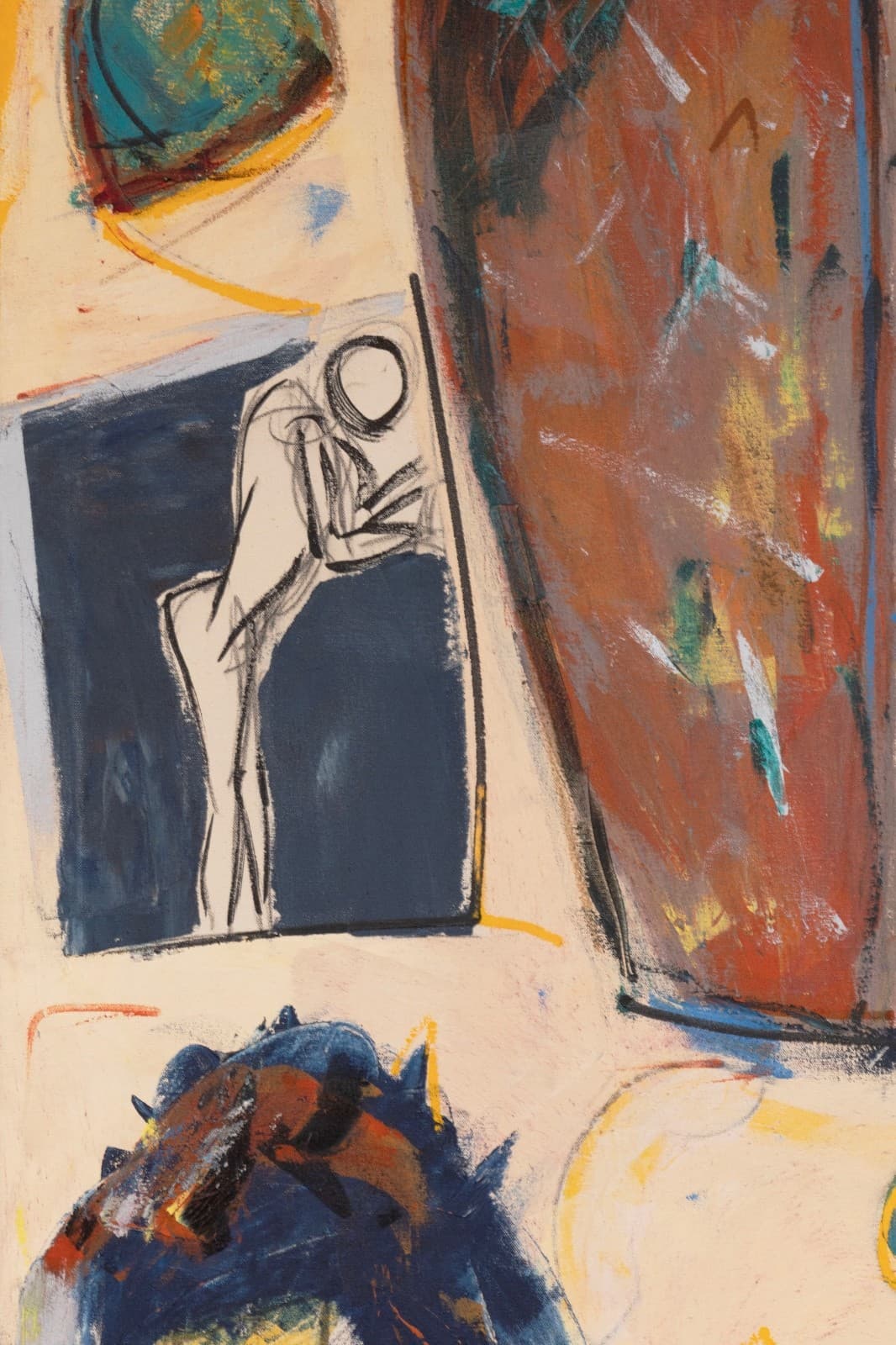 Hermann Lederle Canopic 1985 Signed Oil Painting Figurative Abstract Painting - Thumbnail 7