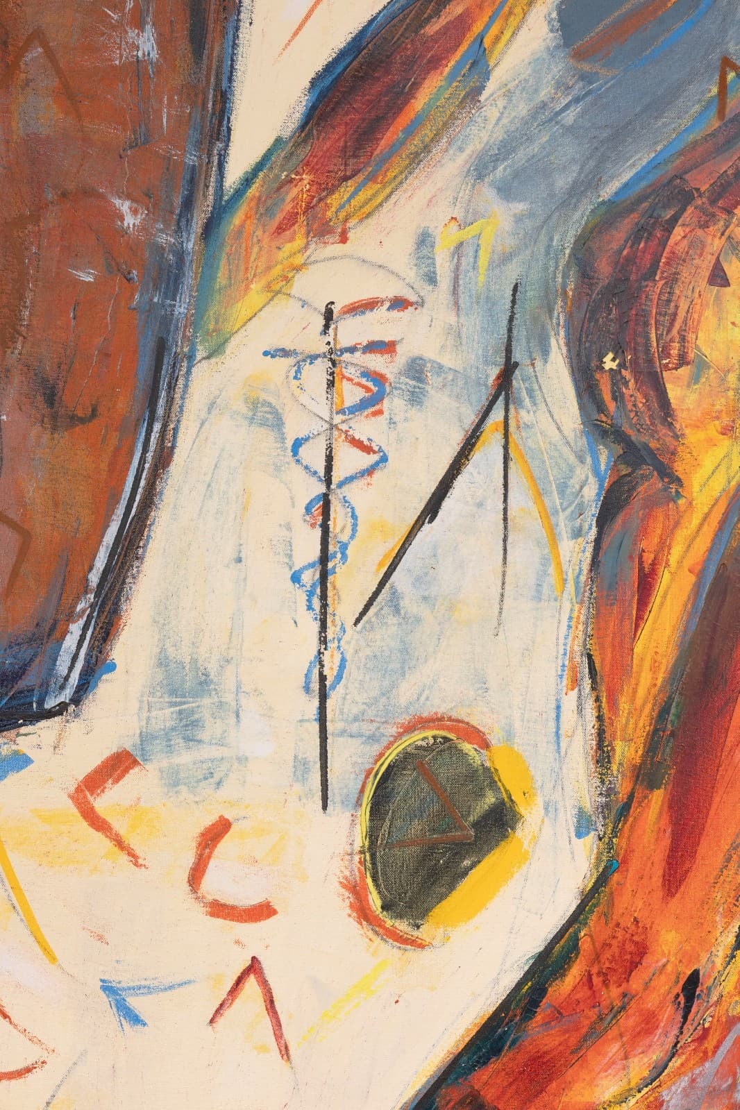 Hermann Lederle Canopic 1985 Signed Oil Painting Figurative Abstract Painting - Thumbnail 6