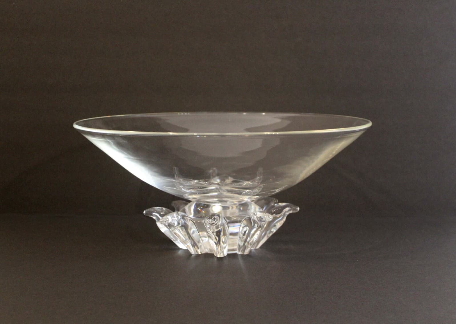 Vintage Mid Century Steuben Crystal Peony Footed Bowl by Donald Pollard 1960s - Thumbnail 2