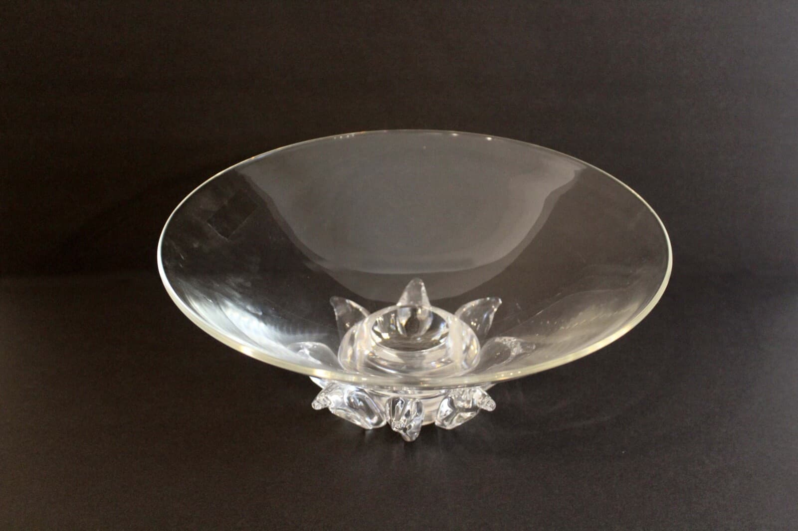 Vintage Mid Century Steuben Crystal Peony Footed Bowl by Donald Pollard 1960s - Thumbnail 3