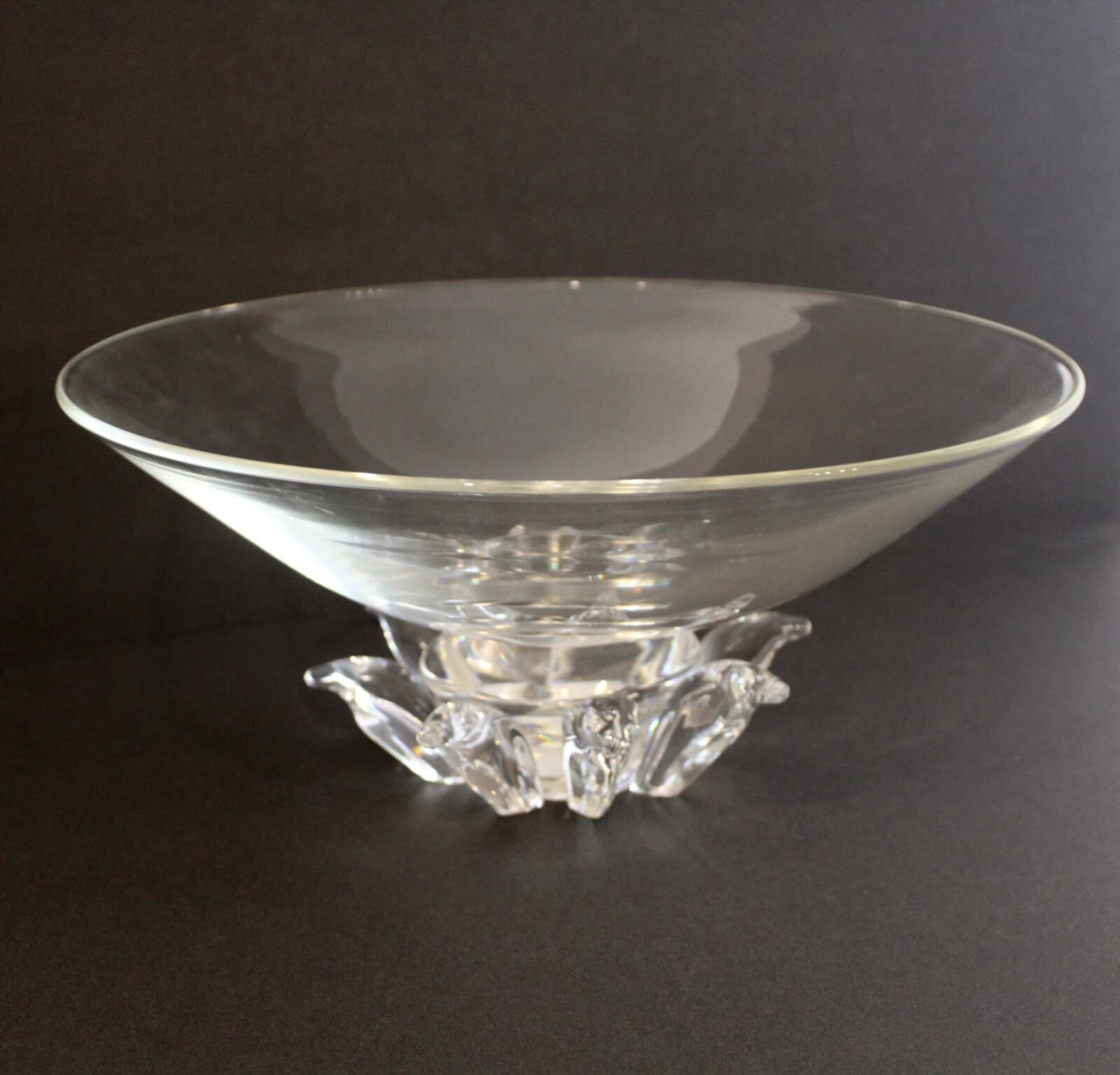 Vintage Mid Century Steuben Crystal Peony Footed Bowl by Donald Pollard 1960s - Thumbnail 4
