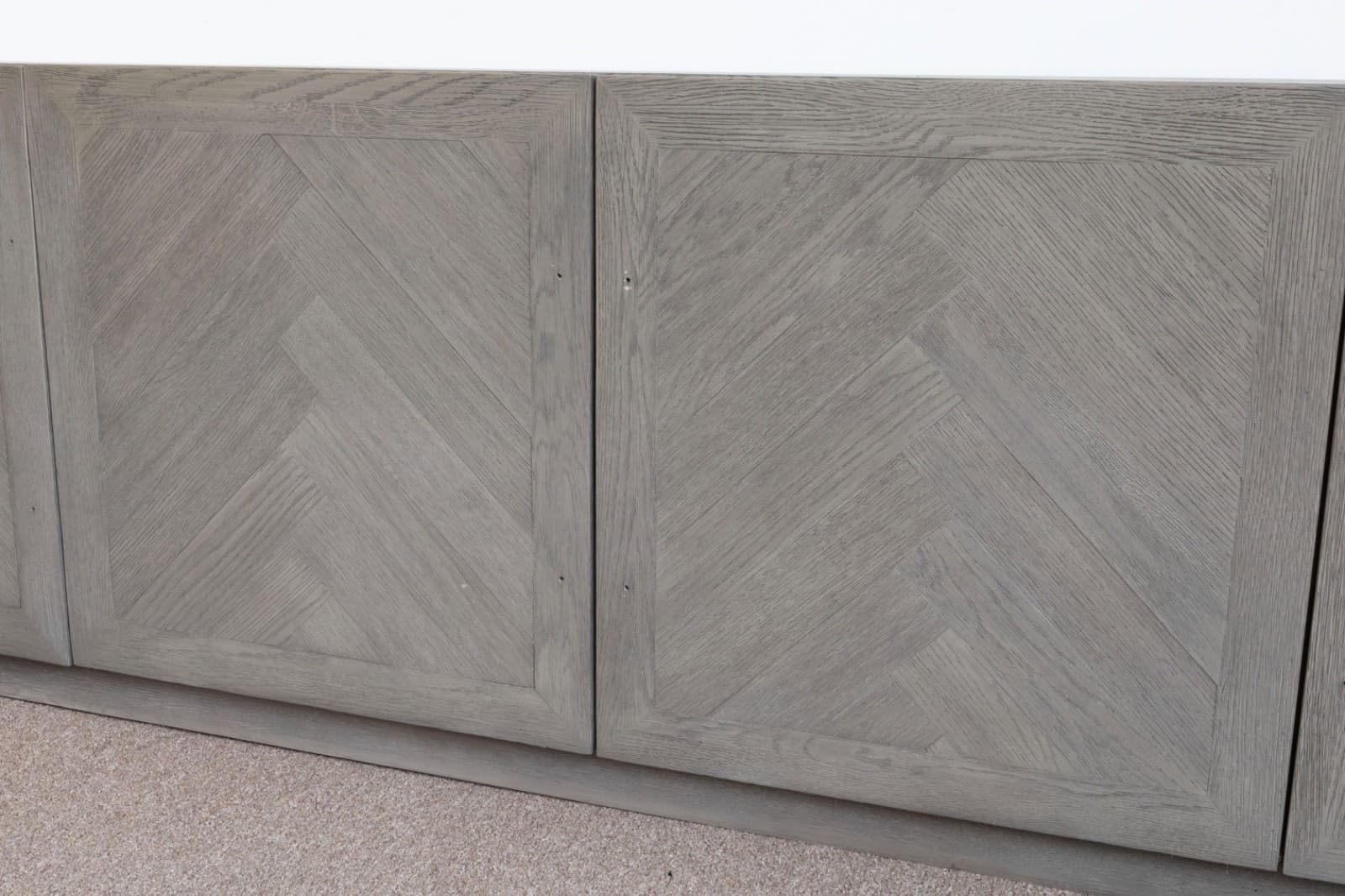 Restoration Hardware Grey Herringbone 4-Door Media Console - Thumbnail 4