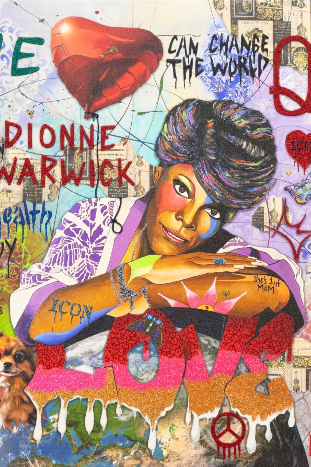 Marcus Glenn One Heart Can Change the World Signed Dionne Warwick Giclee Canvas - Thumbnail 2