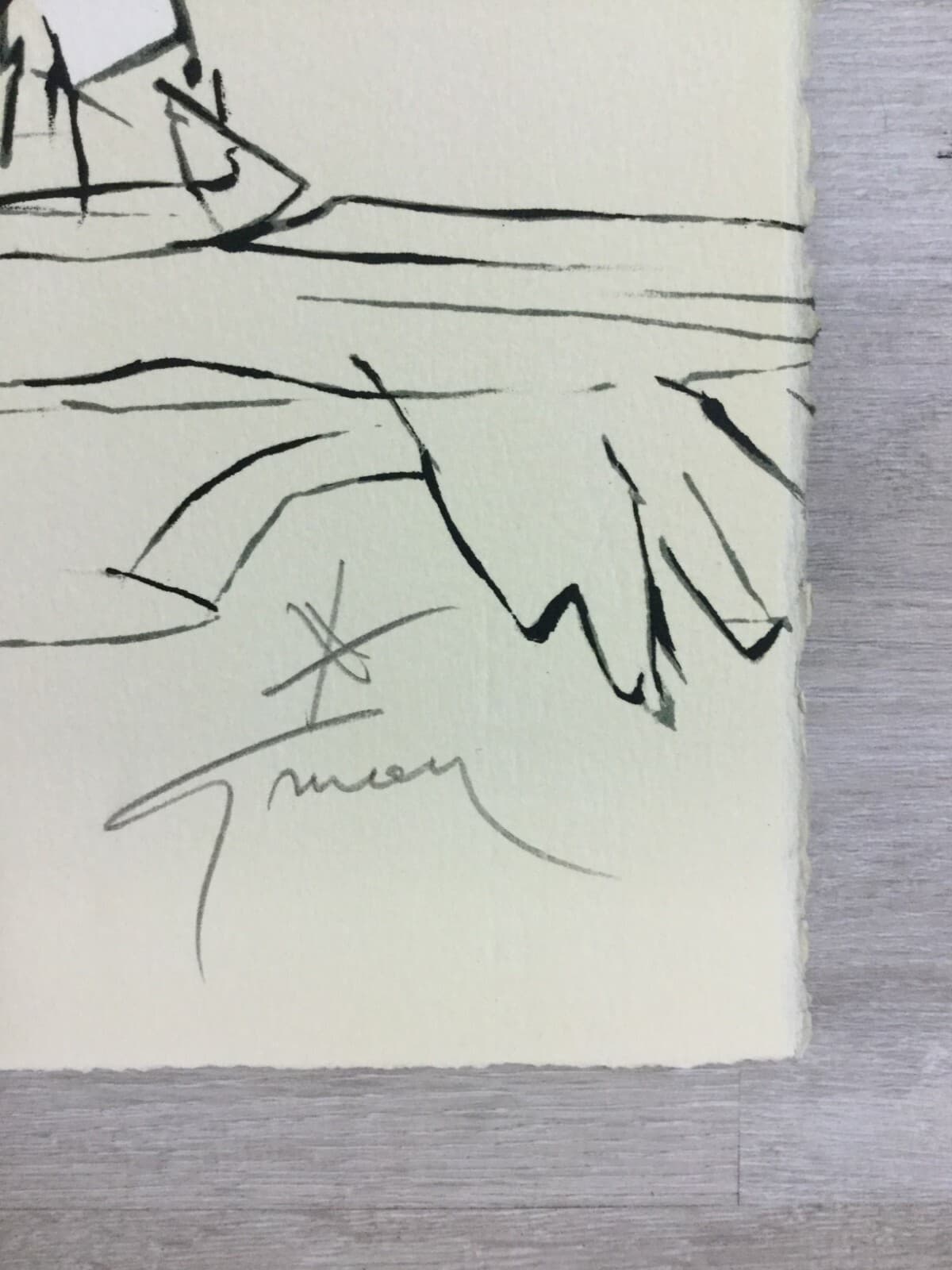 Art Deco Modern Unframed Rene Gruau Hand Signed Lithograph Bistro - Thumbnail 3