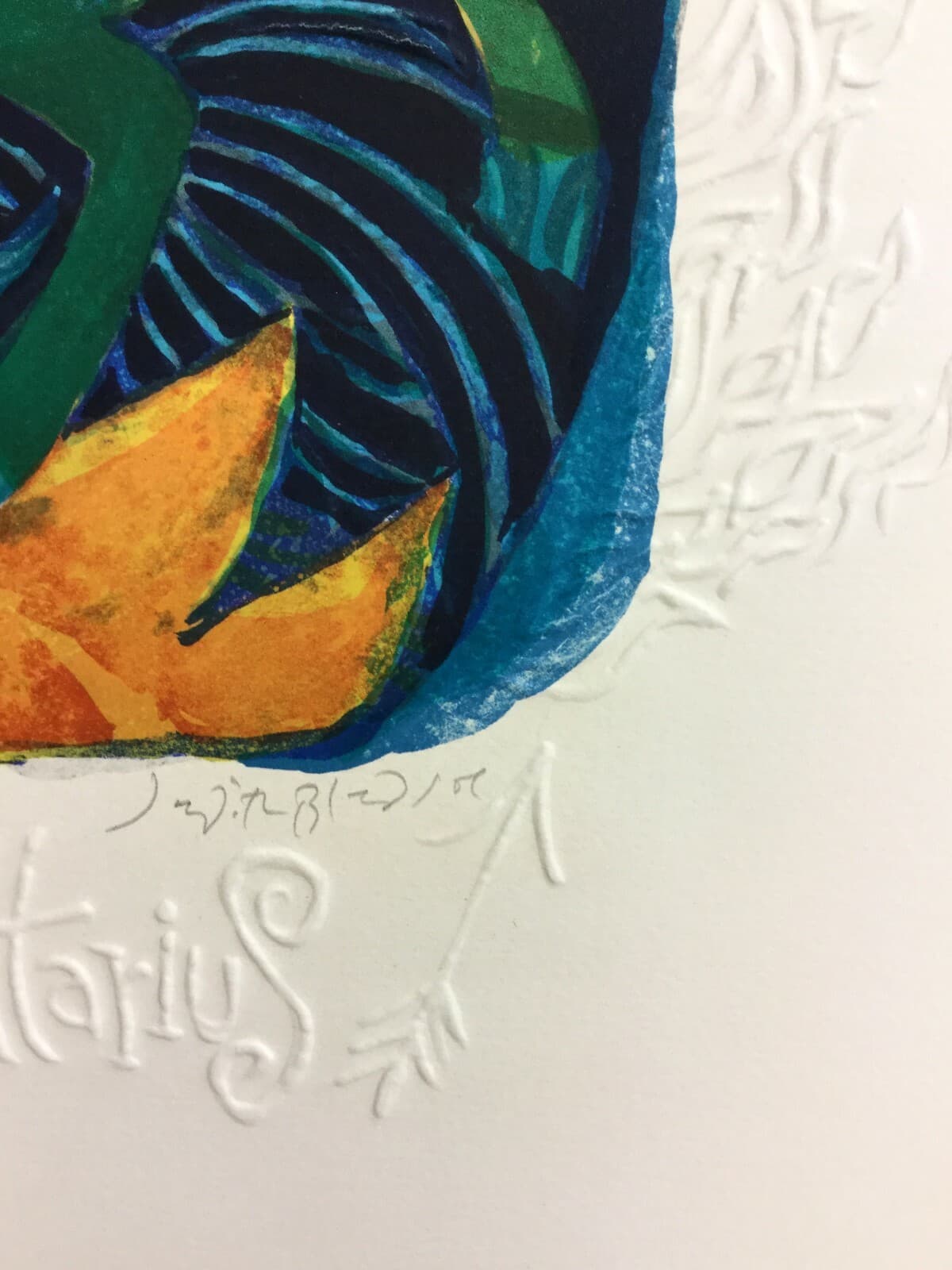 Mid Century Modern Unframed Sagittarius Zodiac Judith Bledsoe Signed Lithograph - Thumbnail 3