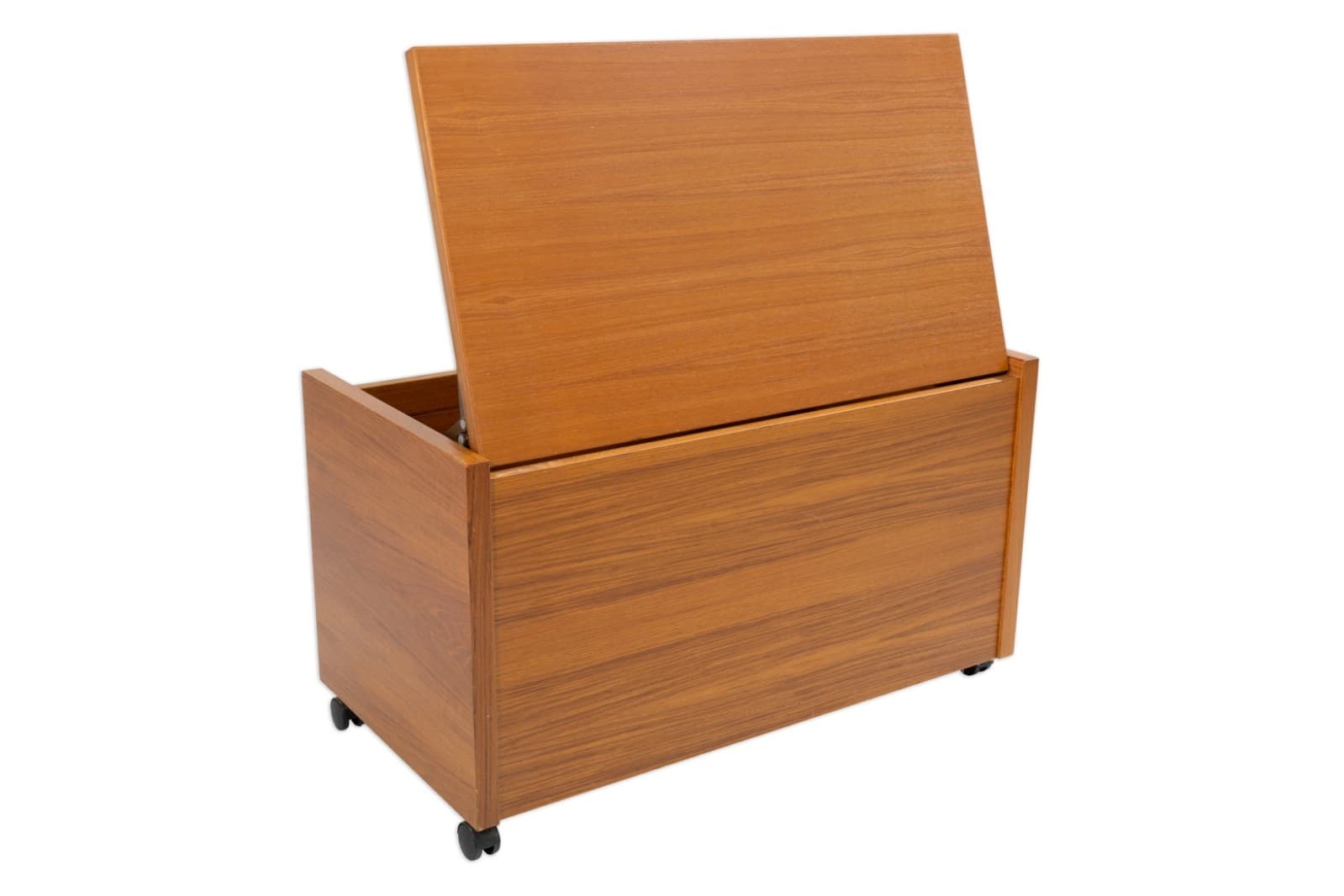 Mid Century Modern Danish Rolling Blanket Storage Chest - Thumbnail 3