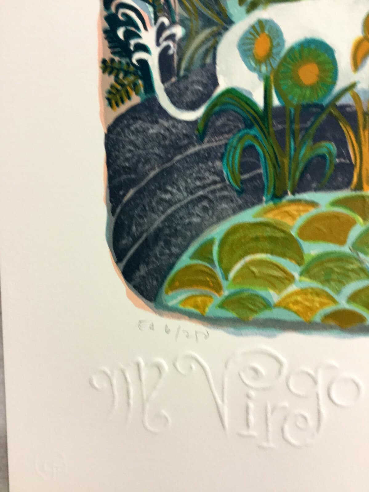 Mid Century Modern Unframed Virgo Zodiac Judith Bledsoe Hand Signed Lithograph - Thumbnail 3