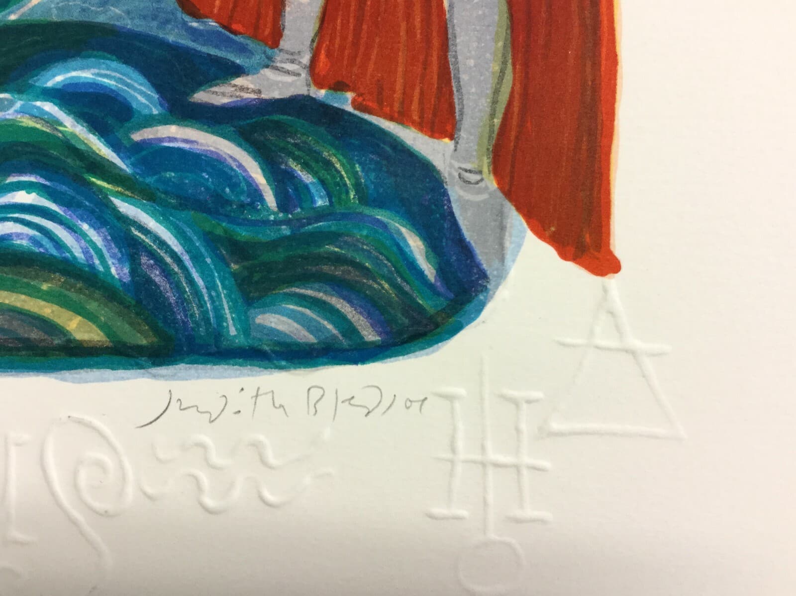 Mid Century Modern Unframed Aquarius Zodiac Judith Bledsoe Signed Lithograph - Thumbnail 3
