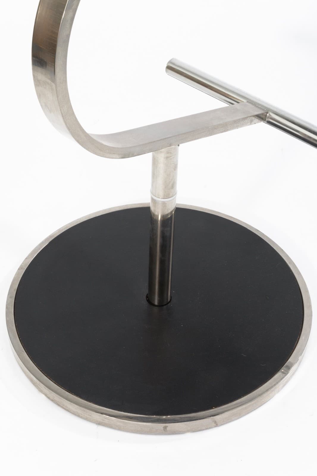 Design Institute Of America Black Leather & Chrome Hightop Barstools 2 available - Thumbnail 9