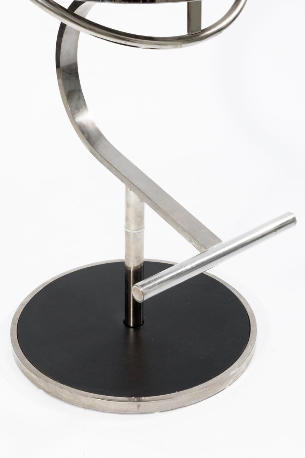 Design Institute Of America Black Leather & Chrome Hightop Barstools 2 available - Thumbnail 8