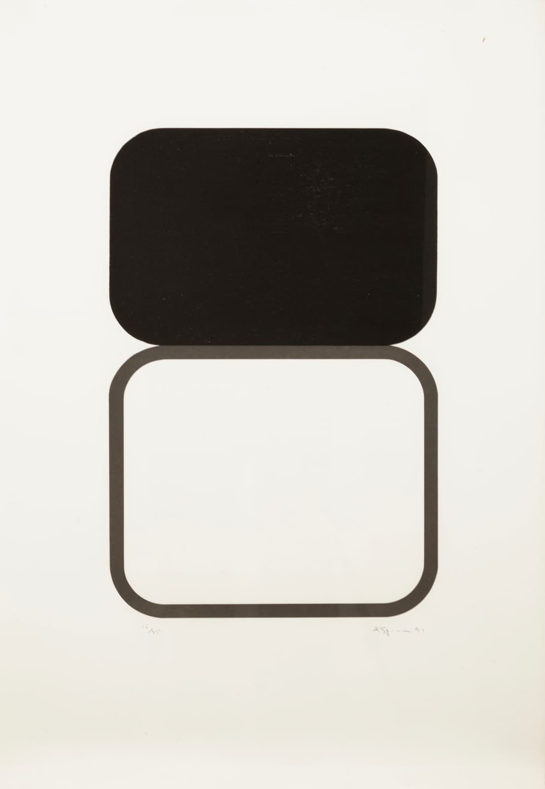 Andrew Spence Untitled TV Signed Contemporary Woodcut & Linocut on Paper 1991 - Thumbnail 2