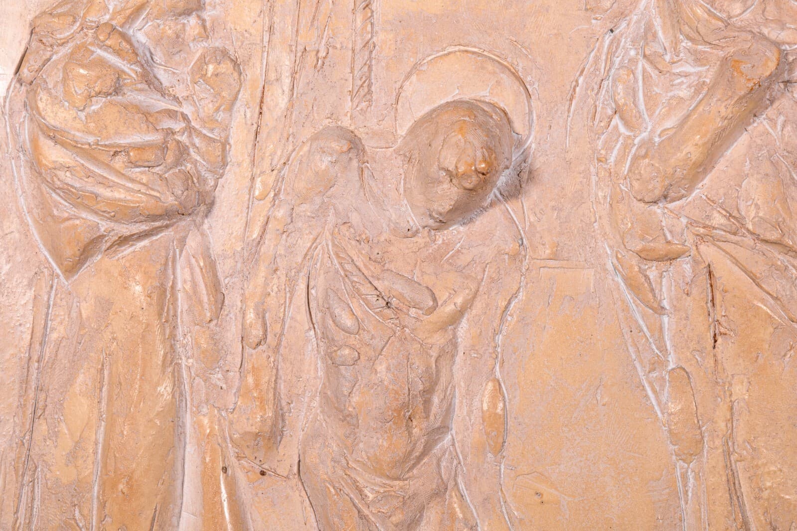 Sergio de Giusti Signed Bas Relief Figurative Religious Ceramic Sculpture 1985 - Thumbnail 5
