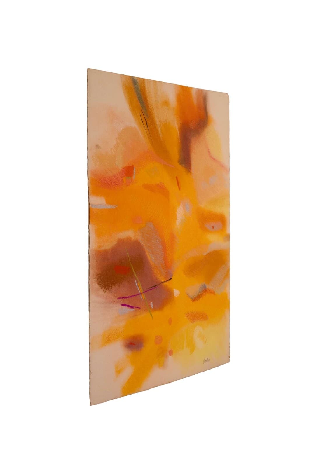 Helen Bershad Rosetta Earth I Diptych Signed Postmodern Pastels 1978 Unframed - Thumbnail 2