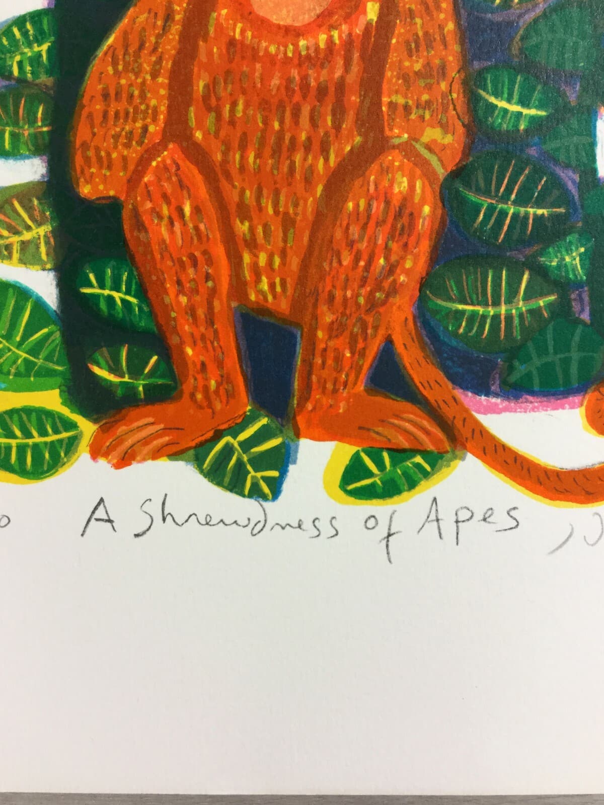 Mid Century Modern Unframed Shrewdness of Apes Judith Bledsoe Signed Lithograph - Thumbnail 4
