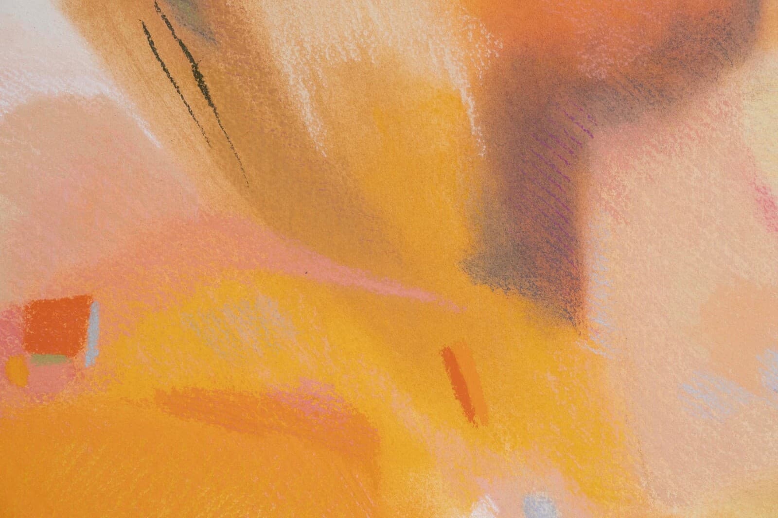 Helen Bershad Rosetta Earth I Diptych Signed Postmodern Pastels 1978 Unframed - Thumbnail 4