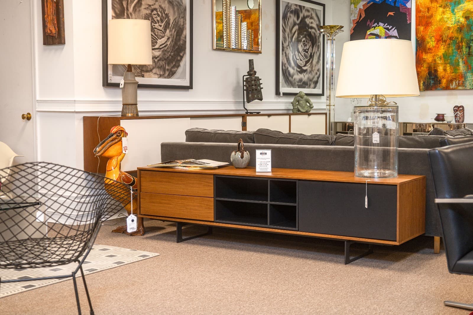 Contemporary Modern Treku Media Console Cabinet Mid Century Modern Style - Thumbnail 2