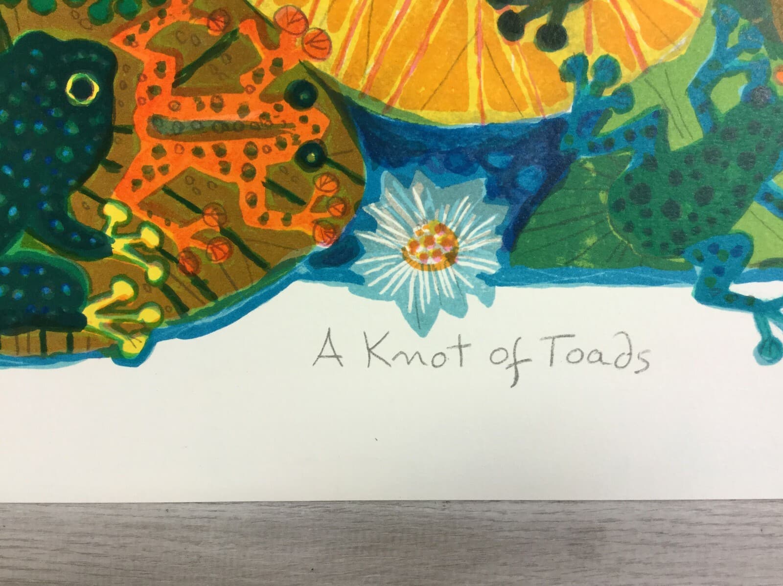 Mid Century Modern Unframed Knot of Toads Judith Bledsoe Signed Lithograph - Thumbnail 4
