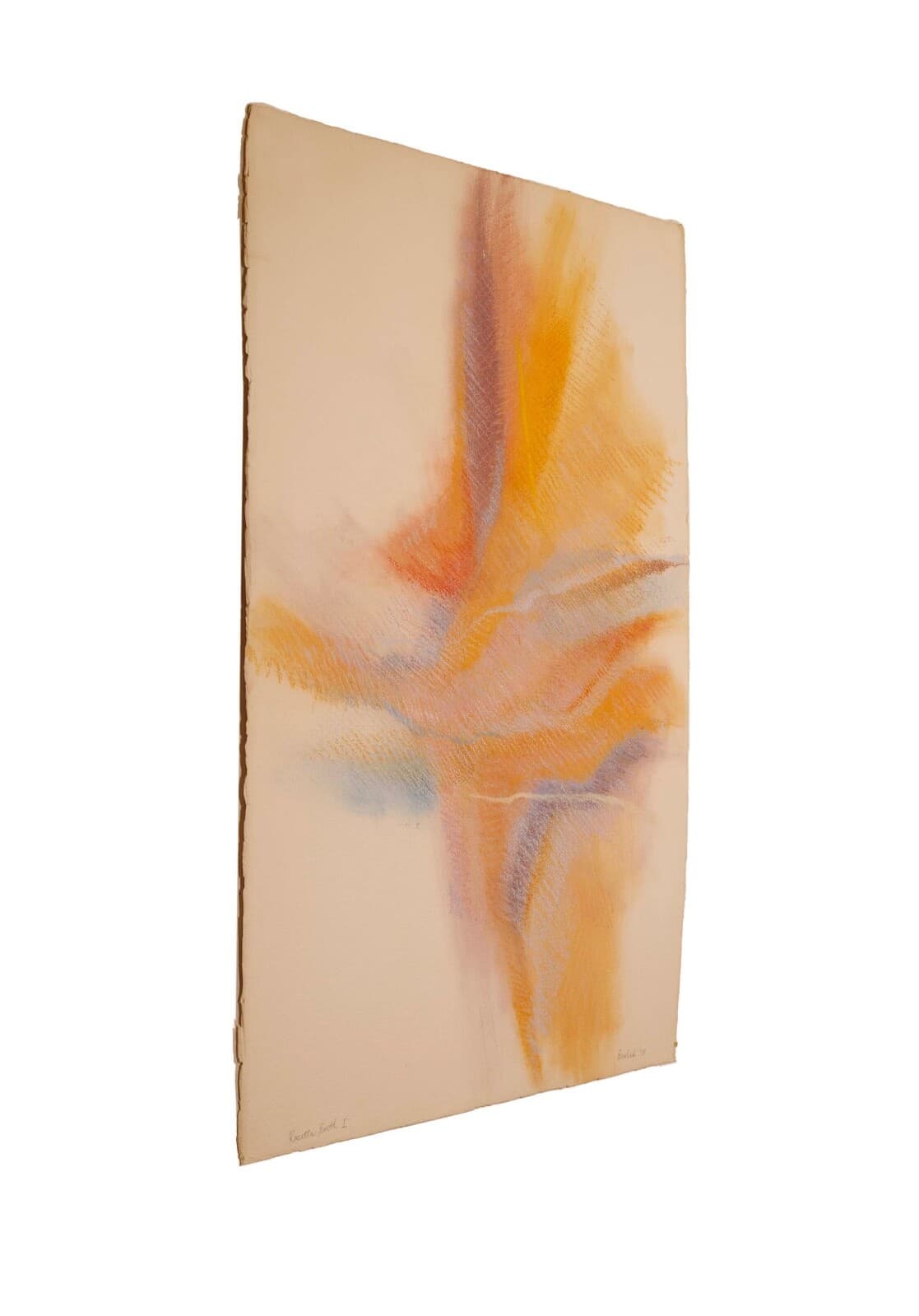 Helen Bershad Rosetta Earth I Diptych Signed Postmodern Pastels 1978 Unframed - Thumbnail 8
