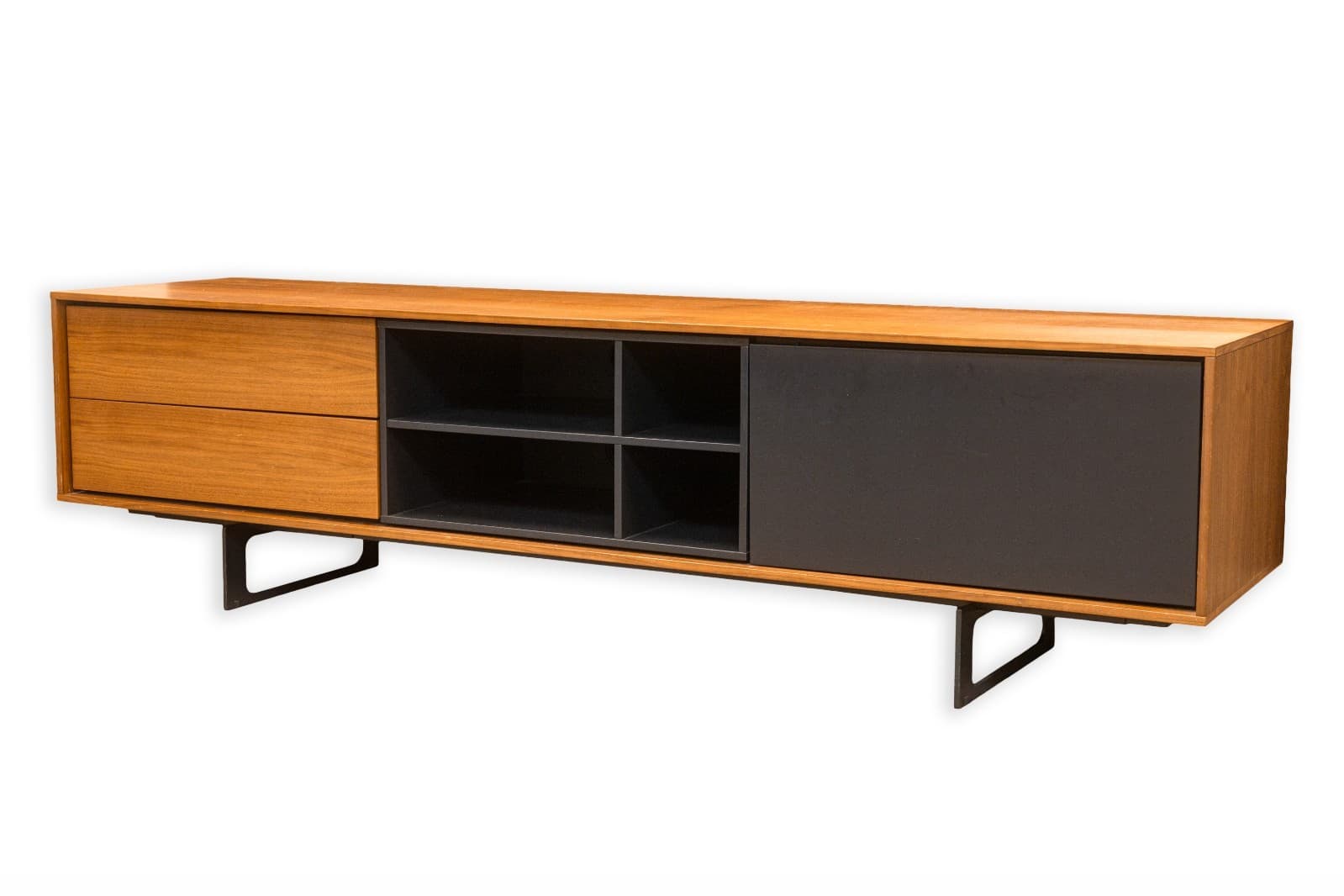Contemporary Modern Treku Media Console Cabinet Mid Century Modern Style