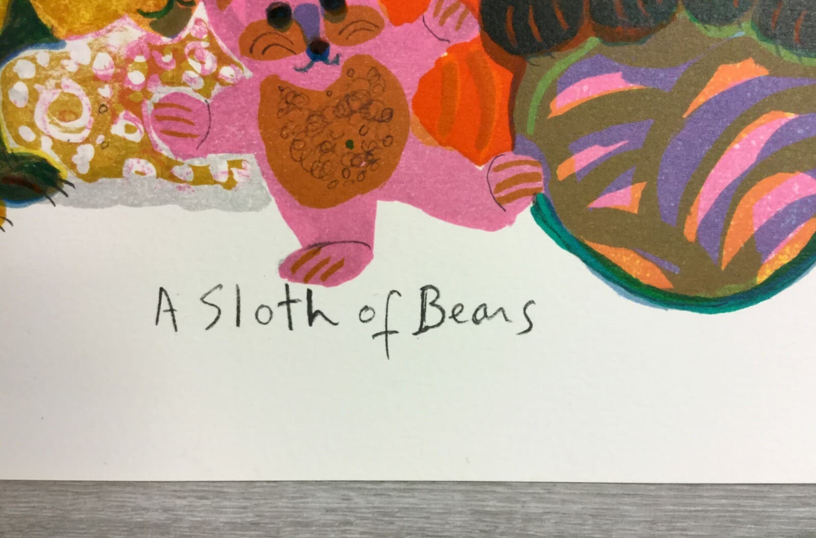 Mid Century Modern Unframed Sloth of Bears Judith Bledsoe Signed Litho - Thumbnail 4