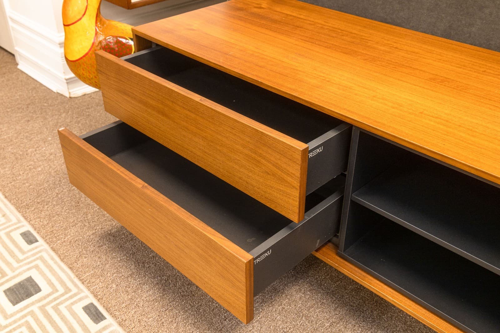 Contemporary Modern Treku Media Console Cabinet Mid Century Modern Style - Thumbnail 7