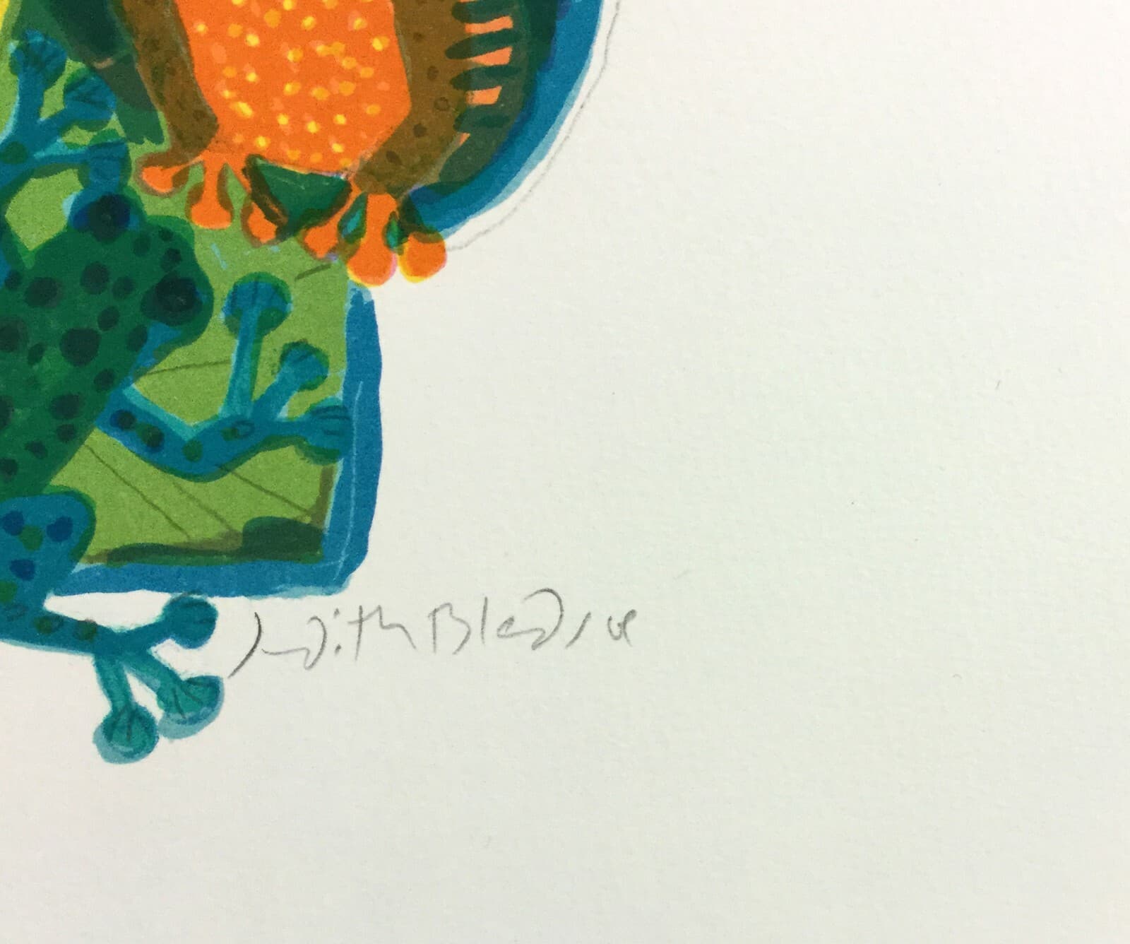 Mid Century Modern Unframed Knot of Toads Judith Bledsoe Signed Lithograph - Thumbnail 3