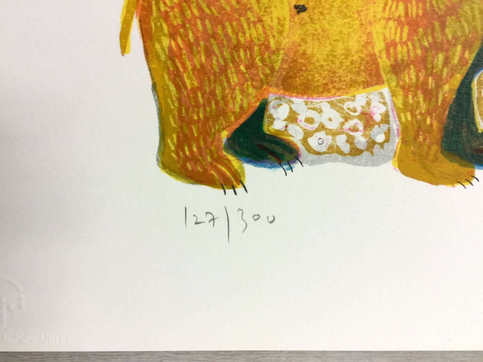 Mid Century Modern Unframed Sloth of Bears Judith Bledsoe Signed Litho - Thumbnail 5