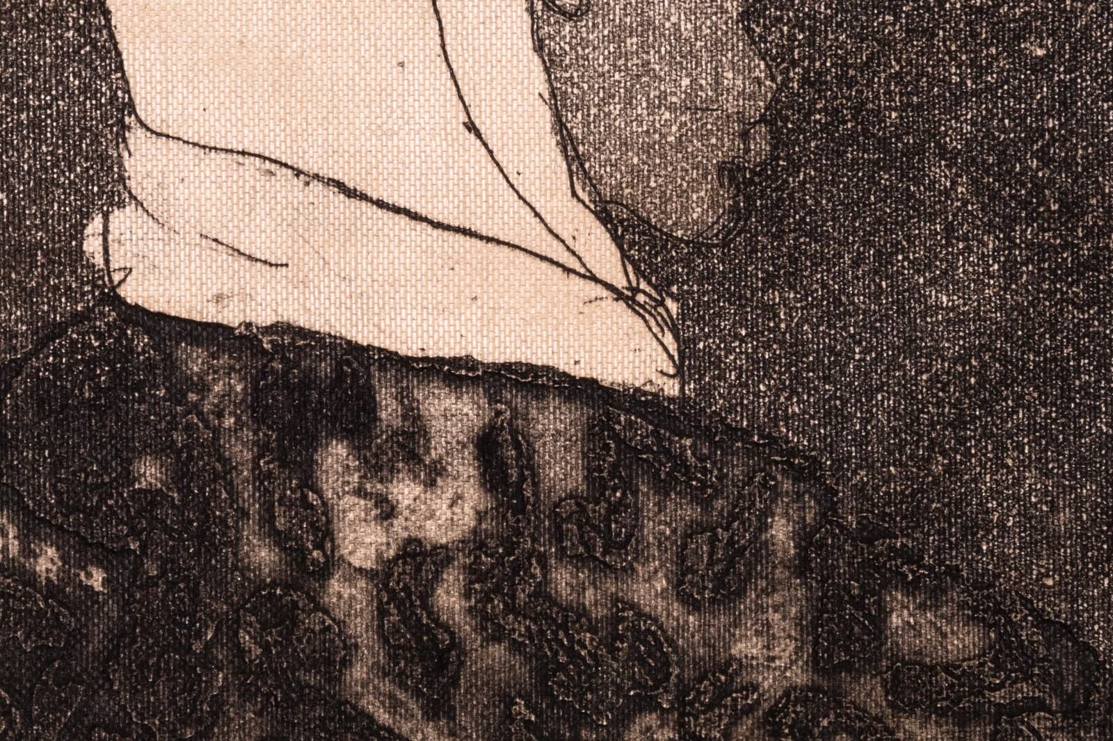 Anne Marie Persov White Babushka Signed Modern Figurative Aquatint Etching 1961 - Thumbnail 5