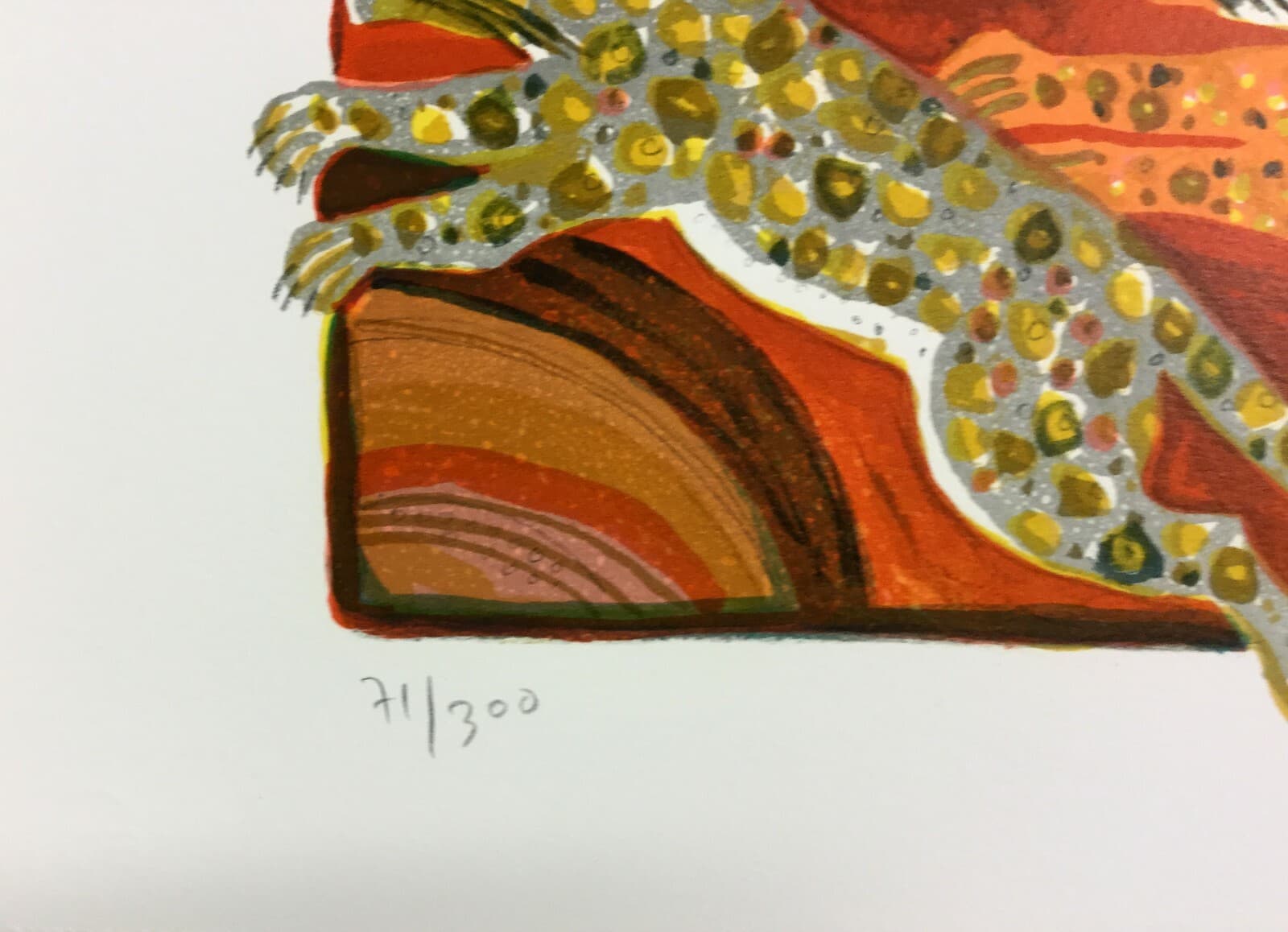 Mid Century Modern Unframed Leap of Leopards Judith Bledsoe Signed Lithograph - Thumbnail 3