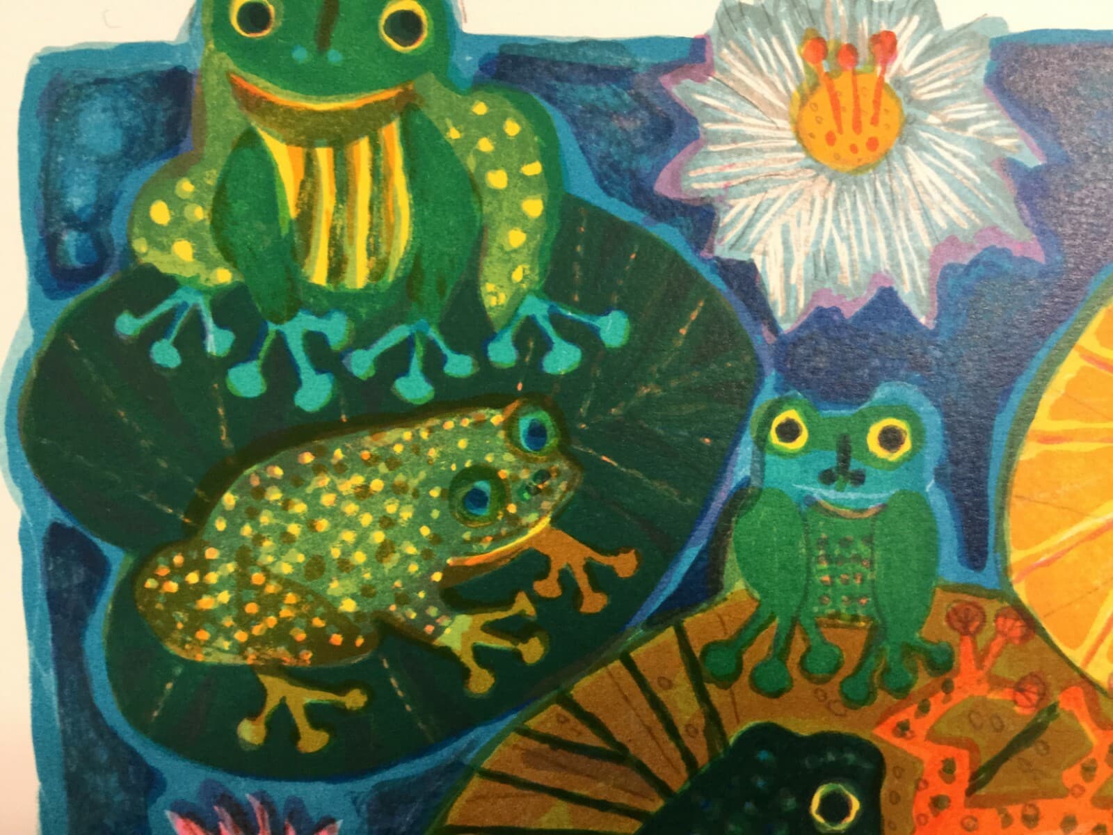 Mid Century Modern Unframed Knot of Toads Judith Bledsoe Signed Lithograph - Thumbnail 6
